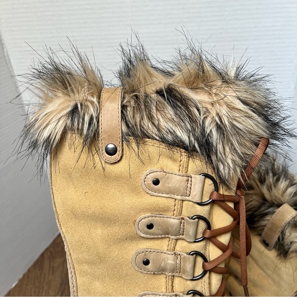 Sorel Joan of Arctic Waterproof Winter Boots Beige Purple Size 7 - Picture 12 of 13